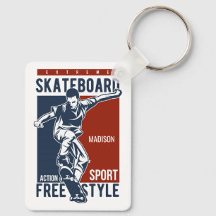 Llavero Nombre personalizado Skateboarding
