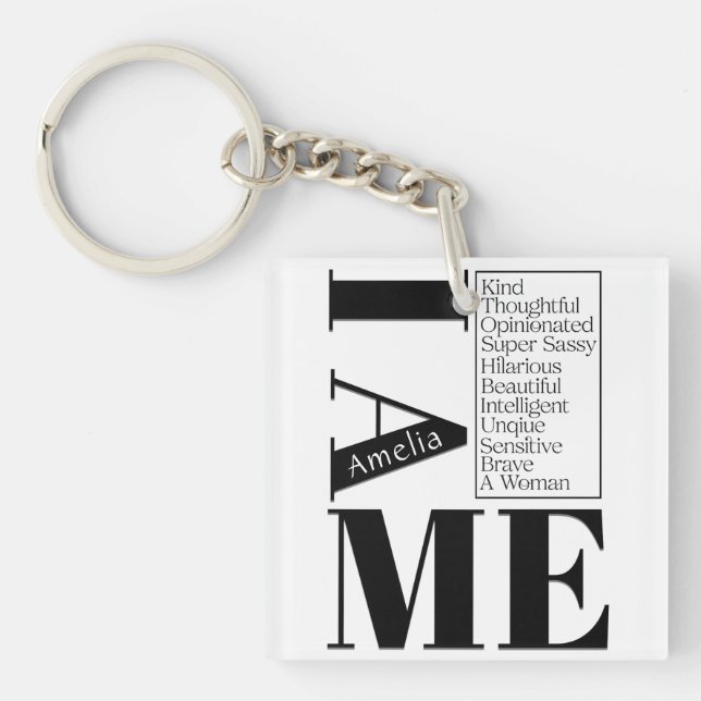 Llavero Nombre personalizado Soy Yo Empoderamiento Femenin (Frente)
