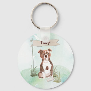Llavero Nombre personalizado Staffordshire Bull Terrier Ma