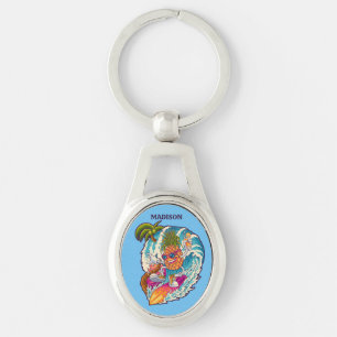 Llavero Nombre personalizado Surfing Pineapple
