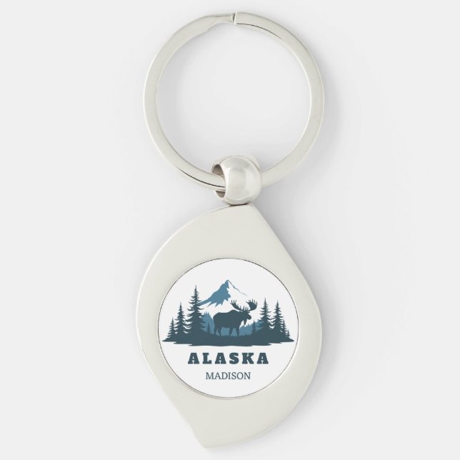 Llavero Nombre personalizado & Texto ALASKA (Anverso)
