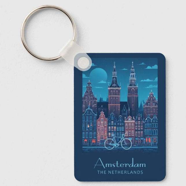 Llavero Nombre personalizado / Texto Ámsterdam (Anverso)