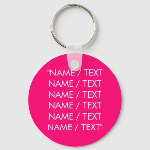 Llavero Nombre personalizado texto fucsia rosa caliente mi