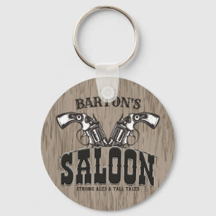 Llavero NOMBRE personalizado Wild West Gun Revolver Saloon