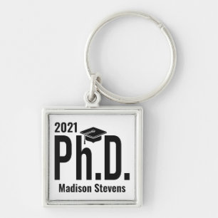 Llavero Nombre personalizado y año Ph.D.
