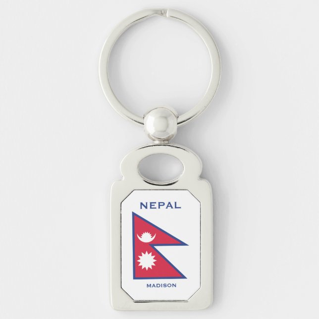 Llavero Nombre personalizado y marca de Nepal de texto (Anverso)