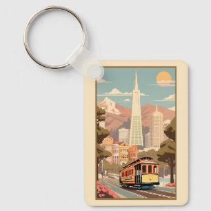 Llavero Nombre personalizado y número retro San Francisco