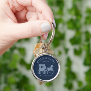 Llavero Nombre personalizado y texto Mackinac Island