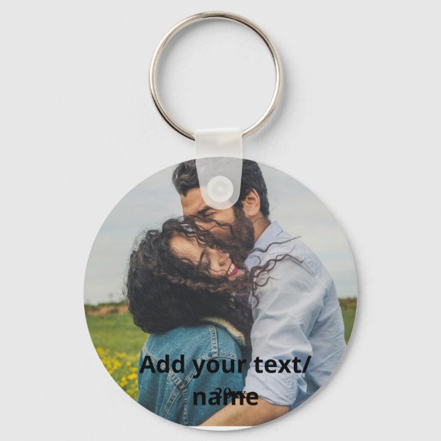 Llavero nombre simple mínimo personalizado monograma par (Anverso)