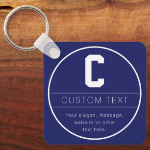 Llavero Nombre único y plantilla de monograma   Azul Marin