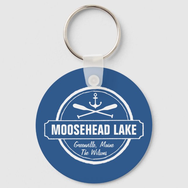 Llavero Nombre y ciudad personalizado de Moosehead Lake Ma (Anverso)