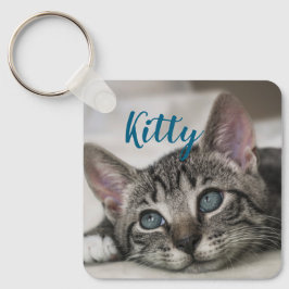 Llavero Nombre y foto de mascota personalizados minimalist