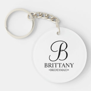 Llavero Nombre y monograma de la dama de honor personaliza