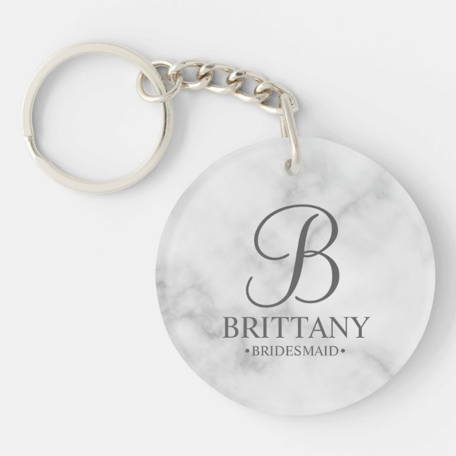 Llavero Nombre y monograma de la dama de honor personaliza (Frente)