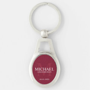 Llavero Nombre y monograma de los Groomsmen personalizados
