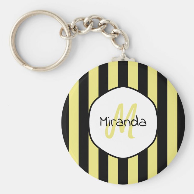 Llavero Nombre y monograma del patrón de escarabajo de pep (Frente)