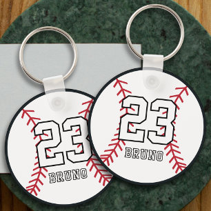 Llavero Nombre y Número de Jugador de Béisbol Personalizad