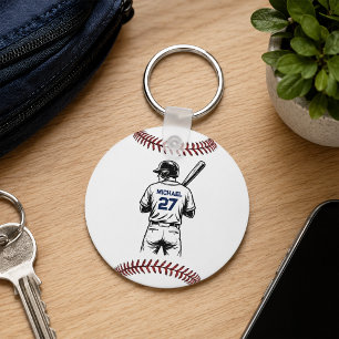 Llavero Nombre y número de jugador de béisbol personalizad