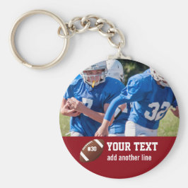 Llavero Nombre y número de la foto del fútbol del personal