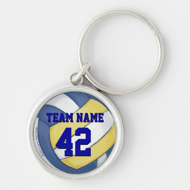 Llavero Nombre y número del equipo del voleibol (Frente)
