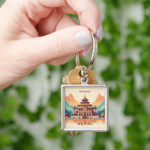 Llavero Nombre y texto personalizados Nepal