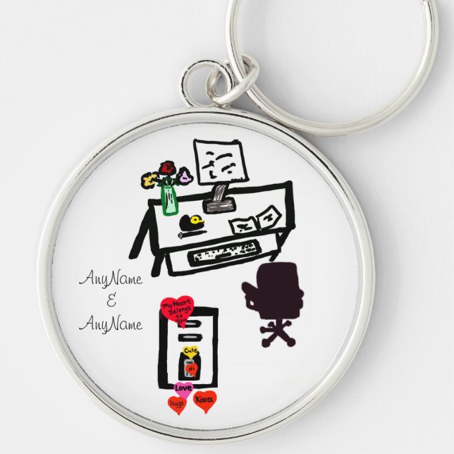 Llavero Nombres de escritorio de Love Hearts (Frente)