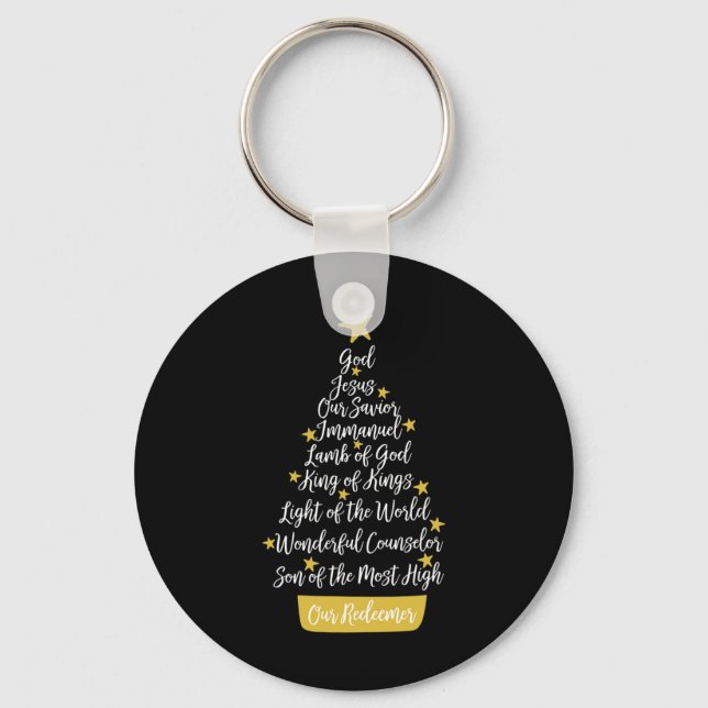 Llavero Nombres De Jesus Christian Faith Árbol De Navidad  (Anverso)