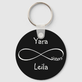 Llavero Nombres personalizados Hermanas Símbolo infinito s