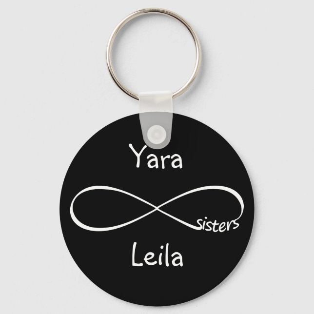 Llavero Nombres personalizados Hermanas Símbolo infinito s (Anverso)