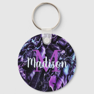 Llavero Nombro de mármol morado Personalizado regalo perso