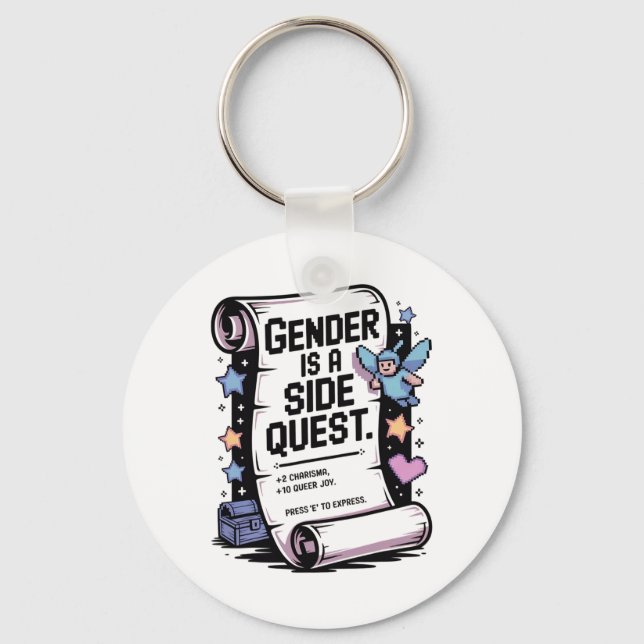 Llavero Non-binary Gamer Gender Is A Side Quest Video Game (Anverso)