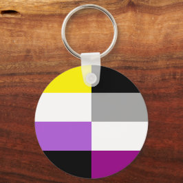 Llavero Nonbinary Asexual Dual Pride Flag
