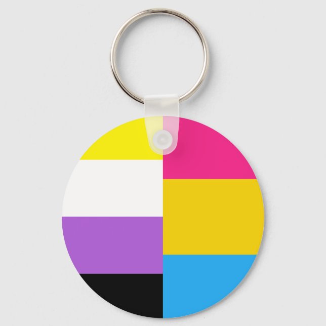 Llavero Nonbinary Pansexual Dual Pride Flag (Anverso)