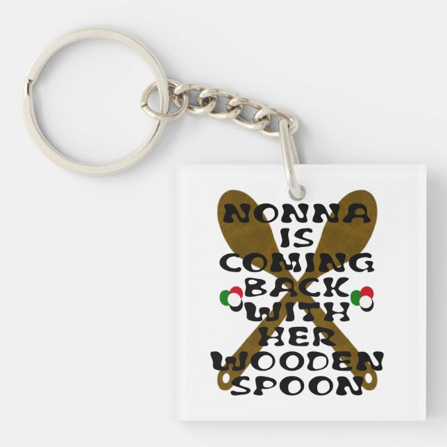 Llavero Nonna Vuelve Con Su Cuchara De Madera (Frente)