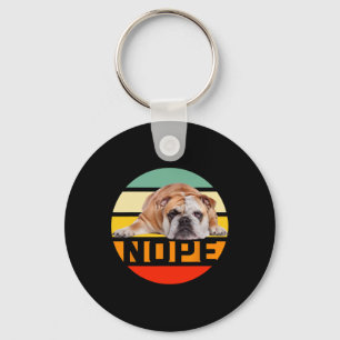 Llavero Nope Perro Perezoso Bulldog Inglés Dueño Amante Ho
