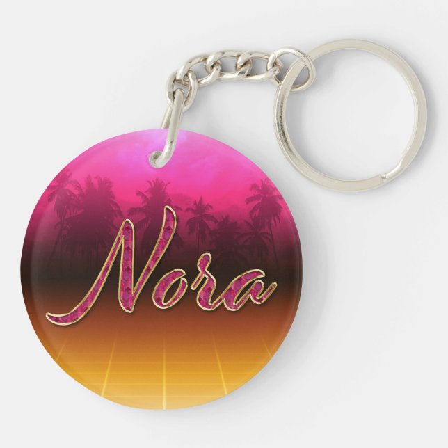 Llavero Nora Vorname Name golden pink Schlüsselanhänger (Atrás)