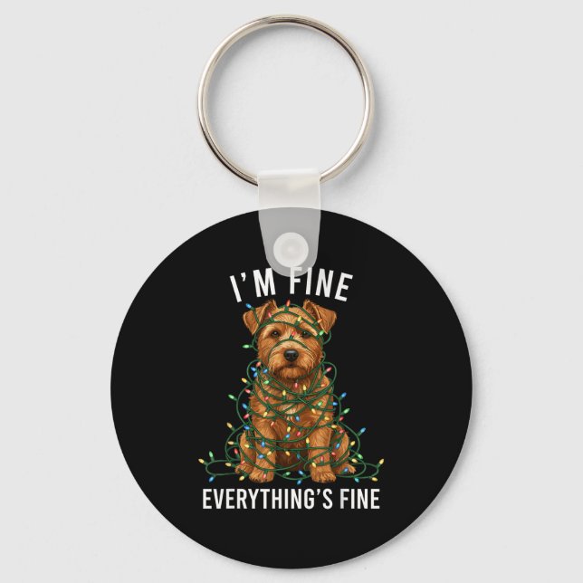 Llavero Norfolk Terrier Christmas I'm Fine Everything Is F (Anverso)