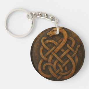 Llavero Norse Wolf Sigil - Viking Rune Art sobre Piedra Ne