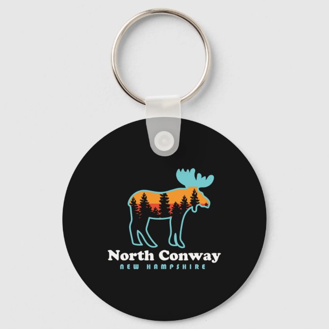 Llavero North Conway New Hampshire Moose Mountains  (Anverso)