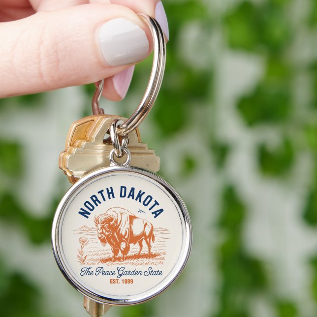 Llavero North Dakota Bison | The Peace Garden State (Subido por el creador)