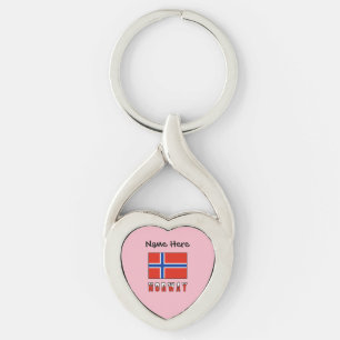 Llavero Noruega y Bandera Noruega Personalizados