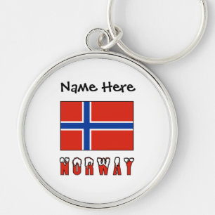 Llavero Noruega y Bandera Noruega Personalizados 