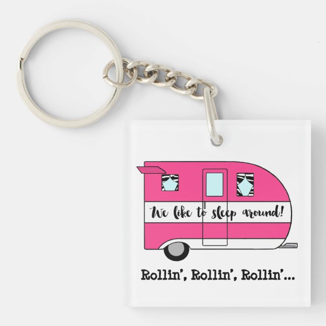 Llavero "¡Nos Gusta Dormir Alrededor!" (Frente)