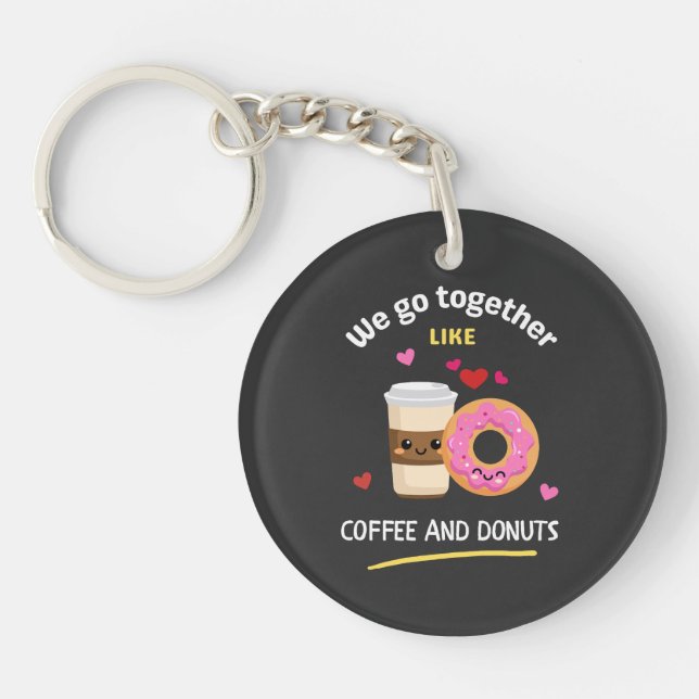 Llavero Nos juntamos como café y donuts coincidiendo con e (Frente)