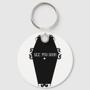 Llavero Nos vemos pronto Memento Mori Coffin Design