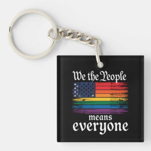 Llavero Nosotros El Pueblo Significa Todos USA Bandera LGB