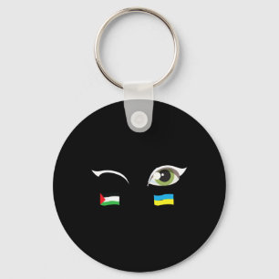 Llavero Nosotros estamos con Ucrania Bandera de Palestina 