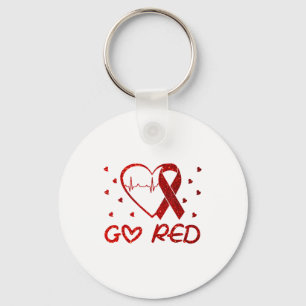 Llavero Nosotros usamos rojo en febrero Vaya corazón rojo