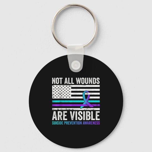 Llavero Not All Wounds Are Visible American Flag Suicide P (Anverso)