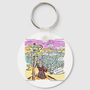 Llavero Not To Temptation? Funny Gifts Cards & Tees
